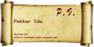 Pekker Ida névjegykártya